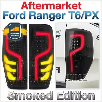 LED Smoked Sequential Rear Tail Lights Lamp For Ford Ranger PX T6 Wildtrak Tunez • $227.21