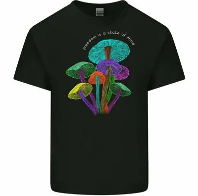 Magic Mushrooms Freedom Is A State Of Mind Men's Funny T-Shirt  Psychedelic LSD • £12.49