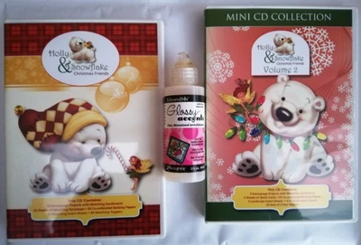 £7 • Buy Kraftyhands -  HOLLY & SNOWFLAKE  Set Of 2 CD Rom +  GLOSSY ACCENTS 