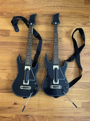 $35 • Buy Activision Guitar Hero Power Wireless Guitar Xbox 360 PS3 Black Gold No Dongle