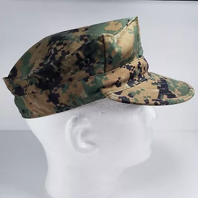 USMC Cover Garrison Marpat Digital Woodland Camo US Marine Corps Hat Cap Size M • $19.79