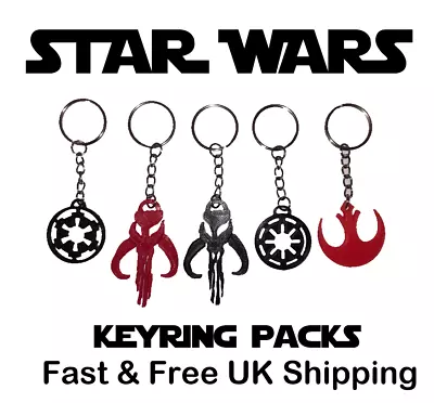 £3.99 • Buy Star Wars Keyrings - X3 Packs - The Mandalorian Star Wars Keychains