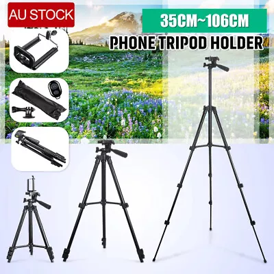 Professional Camera Tripod Stand Mount Remote + Phone Holder For IPhone Samsung • $12.85