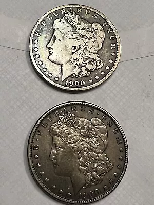 1900 Morgan Silver Dollars Lot Of 2 No Mint Mark And “O” Mint Mark • $42