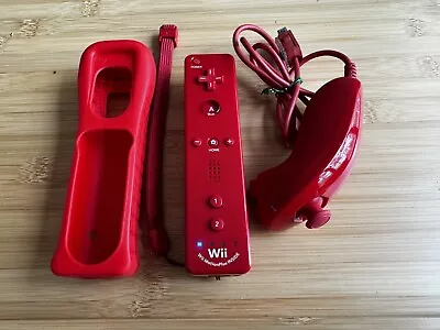 Genuine Nintendo Wii Remote Set Red Motion Plus • $45