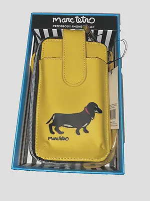 Marc Tetro Crossbody Phone Wallet Yellow Dachshund  NWT • £22.29