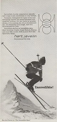 1968 Hart Javelin Skis - Skier Ski Racer Art Furrer - Swiss Alps- Print Ad Photo • $9.79