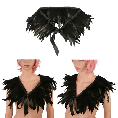 39 Inches Victorian Natural Feather Shrug Cape Shawl Shoulder Wrap ChokerCollar • $11.68