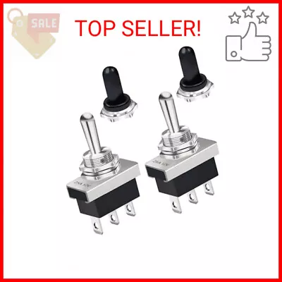 Mankk 2PCS Momentary Toggle Switch 12V 25A SPDT (ON)-Off-(ON) 3Pin 3 Position Wi • $12.81