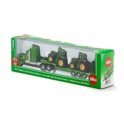 £28.49 • Buy Low Loader Truck With Two John Deere Tractors - 1:87 Scale By Siku - 1837 - New
