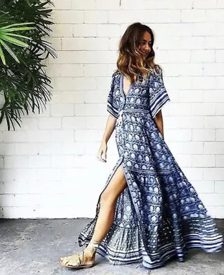 $600 • Buy Spell & The Gypsy Dress L 12/14 AU Oracle Blue Maxi Gown / Duster 🦄