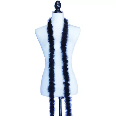 BlacK 15 Grams Marabou Feather Boa 6 Feet Long Crafting Sewing Trim • $8.95