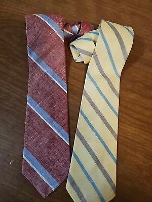 Lot Of 2 Vintage Mallory & Church Striped Cotton Necktie  • $34.99