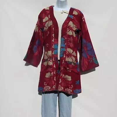 Kimono Jacket Boho 60s 3/4 Sleeve Handmade Yak Wool Blend S • $50.40