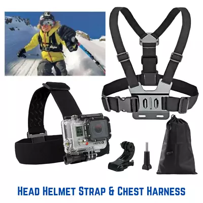 $12.99 • Buy Chest Harness Head Helmet Strap Mount Accessories GoPro 3+ 4 5 6 7 8 Chesty AU