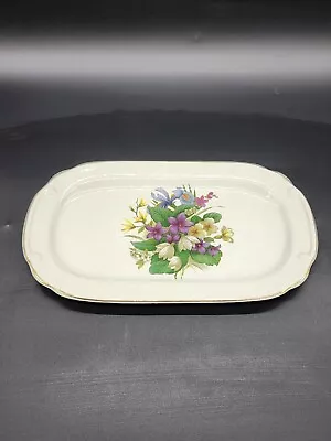 Vintage Royal Falcon Ironstone Serving Plate Floral Purple Yellow England • $25.95