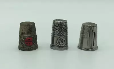 Lot Of (3) Vintage Metal Thimbles Lady Bug Thread Cutting Flower • $10.46