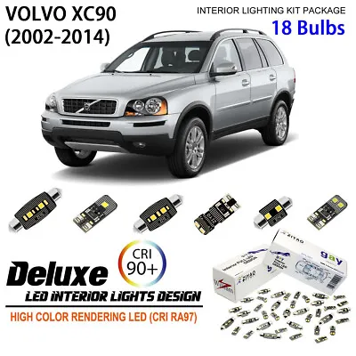 18 Bulbs Deluxe LED Interior Dome Light Kit Xenon White For 2002-2014 Volvo XC90 • $23.22