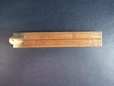 Vintage No. 61 Boxwood & Brass Folding Rule Ruler 24  STANLEY SWEETHEART USA • $38.95