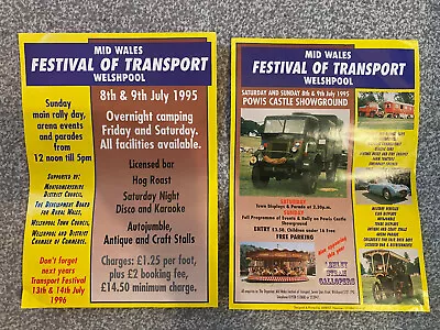 2x Mid Wales Festival Of Transport Posters - 1995 • £4