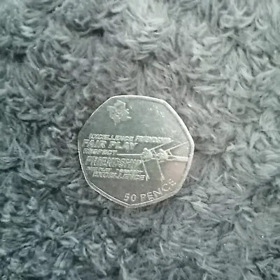 VERY RARE 50p OLYMPIC COIN ROWING FAIR PLAY RESPECT &FRIENDSHIP 2011 Collect • £170