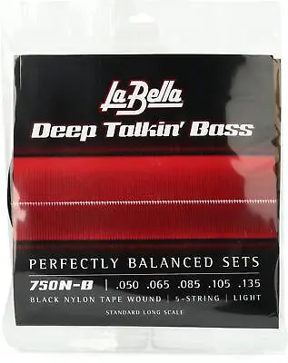 La Bella 750N-B Black Nylon Tapewound Bass Strings - Light 5-string • $62.99