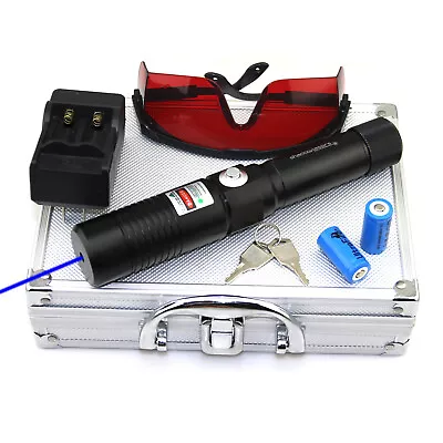 1MW 450nm Adjustable Focus Blue Laser Pointer Pen Visible Beam Light Flashlikght • $106.69