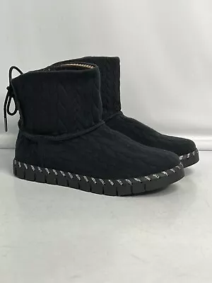 MUK LUKS Cable Knit Boots - Hoboken Black Women's 6 7 8 9 Or 10 11 Medium • $29.99