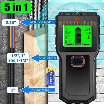 5 In 1 Wall Stud Finder Lcd Dispaly Electric Wood AC Wire Metal Studs Detector • £13.13