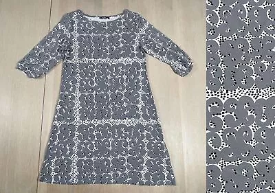 Grey Vintage Marimekko Dress Abstract Print Jersey Dress Long Tunic Dress M • $78.26