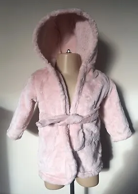 Baby Girl Pink Hooded Dressing Gown Robe 3-6 Months From George @ Asda • £3.50