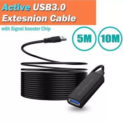 5/10m Active USB 3.0 Extension Extender Cable Male To Female Signal Booster Chip • $28.95