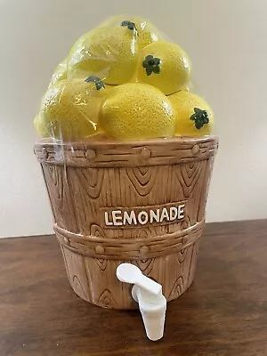 Vintage Lemon Ceramic Dispenser Crock 13”x9” • $80