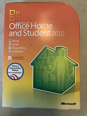 Microsoft Office Home And Student 2010 Software For Windows Military Edition • $30