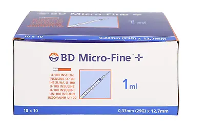 BD Microfine 1.0ml 29G Insulin Needles - Precise Sterile 12.7mm 100pcs • £21.38