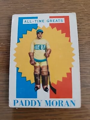 1960-61 TOPPS HOCKEY #2 Paddy Moran Rookie All Time Greats RC Card • $3