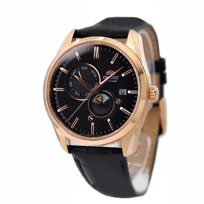 Orient Classic Sun & Moonphase Black Dial Automatic RA-AK0309B10B 50M Mens Watch • $222.59