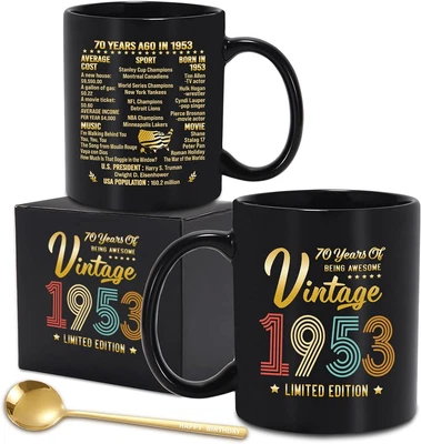 70Th Birthday Gifts For Men Women Turning 70 Year Old Birthday Gifts Funny 70T • £16.72