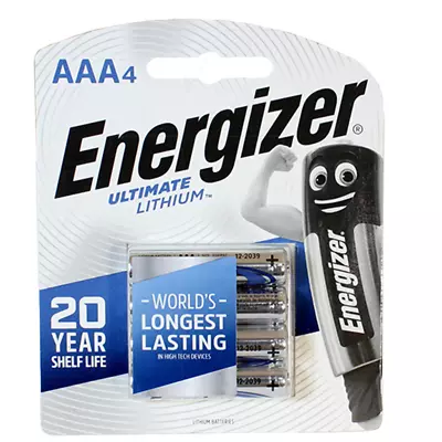 Energizer Ultimate Lithium Battery 1.5V 1.25Ah AAA 4Pcs • $50.39