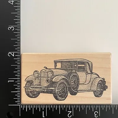 Too Much Fun Antique Vintage Old Classic Car Vehicle Wood Mounted Rubber Stamp • $10.39