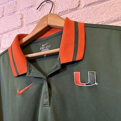 Miami Hurricanes Nike Dri-Fit Polo Women's Green New • $11.86