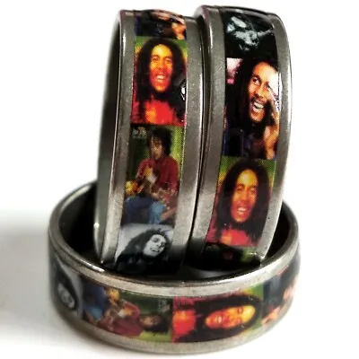 100pcs Bob Marley Stainless Steel Rings Jamaica Rasta Punk Men Fashion Jewelry • $26.49