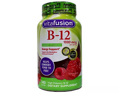 Vitafusion B-12 1000 Mcg Per Serving Gummy Vitamins Raspberry Flavor 140 Count • $15.13