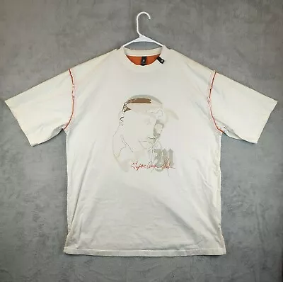 Vtg Makaveli Tupac Graphic T Shirt Mens 2XL XXL Embroidered Hip Hop 90s Y2K • $14.95