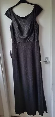 £54.99 • Buy BERKETEX Black Sparkle Bridesmaid Wedding Occasion Bride Maxi Dress Size 16