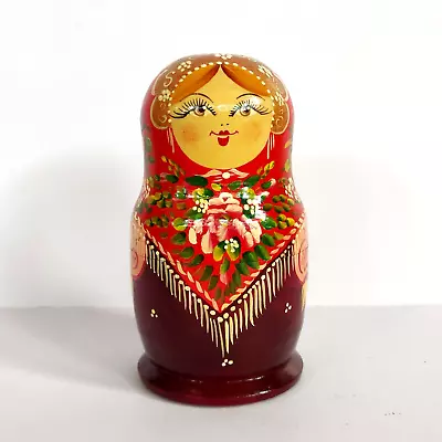 Russian Nested Doll Set Collectors Toy Matryoshka Babushka Five Figures Wooden   • $23