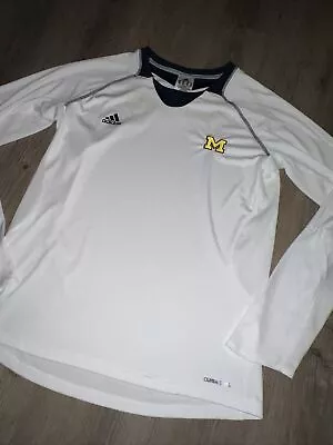 Adidas Climalite Michigan Wolverines Warm Up Shirt Men’s Size XL White Base • $16.95