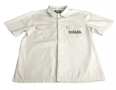 Harley Davidson Shirt Mens L Off White Button Pit Shop Employee 105 Anniversary • $18