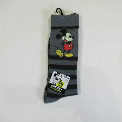 Disney Mickey Mouse 90 Years The True Original Men's Crew Socks One Pair Gray • $8.95
