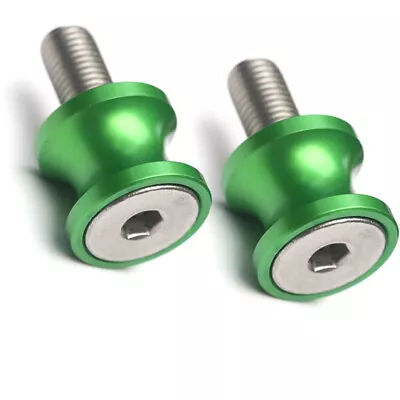 XP Green Racing Swing Arm Spools 10mm For ZX-10R Ninja 04 05 06 07 08 09 10 • $21.28